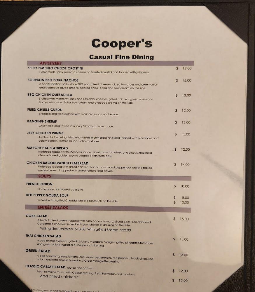 Cooper's Restaurant Menu image 3